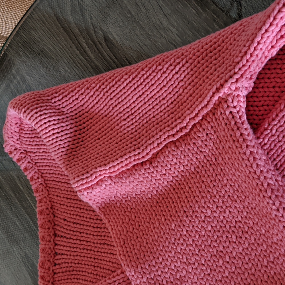 Z Supply Vida Sweater Women M Sunset Pink Medium Weight Knit V Neck Long Sleeve - Picture 6 of 8